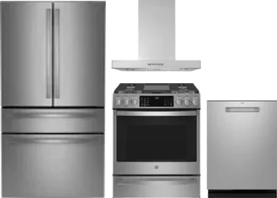 4 Piece Package Includes Refrigerator, Range, Hood And Dishwasher